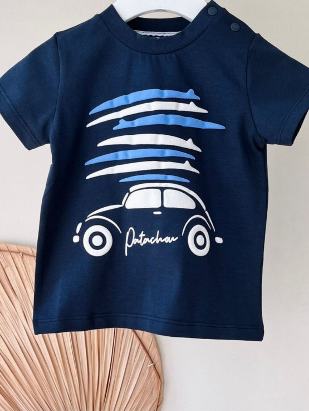 NWT Patachou 4T Boy Blue Car Surfboards Graphic Tee European Luxury Designer